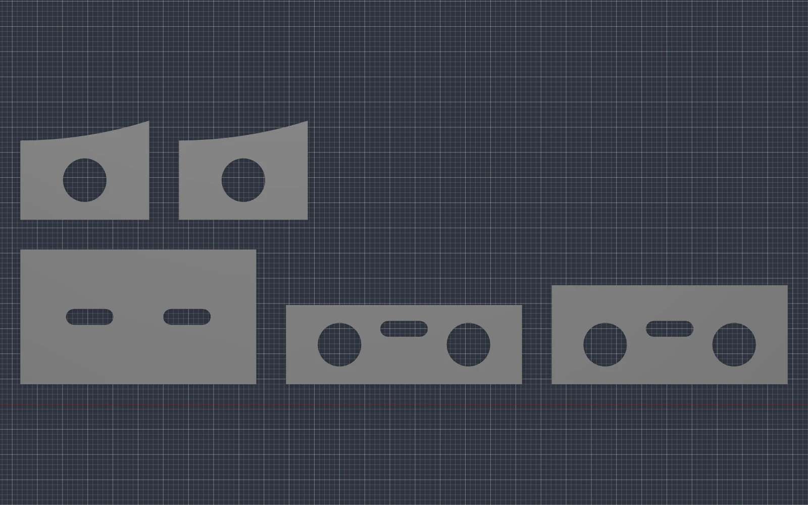 Actual Fusion cutting layout of the base, front, rear and two curved side panels